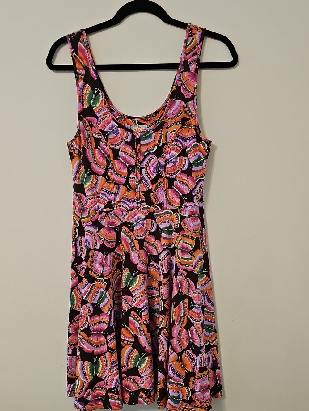 Free People Pink, Orange & Green Floral Scoop-Neck Mini Dress